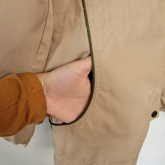 Vintage Blair Tan Jacket LG Retro 90s Y2K Flannel Lined Hooded Coat - Picture 9 of 15